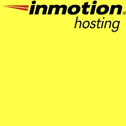 Text sayying "inmotion hosting" on a yellow background for Mrugacz affiliates program.