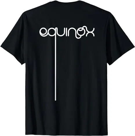 Black t-shirt with famous Equinox logo for the website About Anthony Mrugacz.